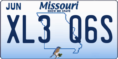 MO license plate XL3Q6S