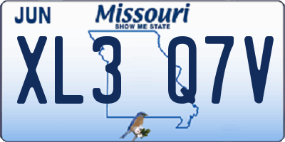 MO license plate XL3Q7V