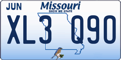 MO license plate XL3Q9O