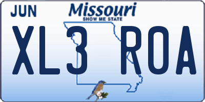 MO license plate XL3R0A