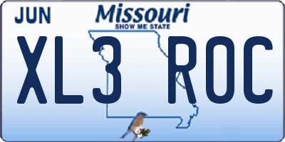 MO license plate XL3R0C