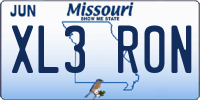 MO license plate XL3R0N