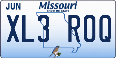 MO license plate XL3R0Q