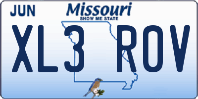 MO license plate XL3R0V