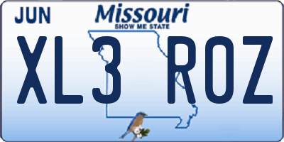 MO license plate XL3R0Z