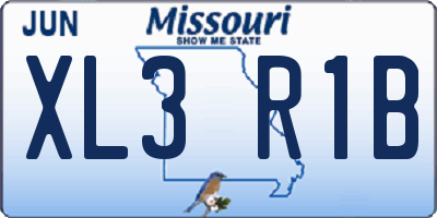 MO license plate XL3R1B