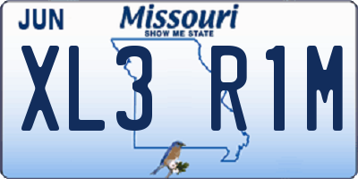 MO license plate XL3R1M