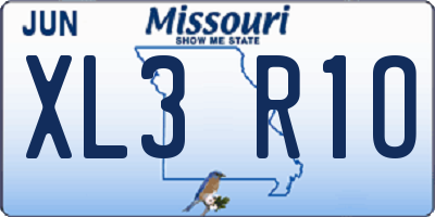 MO license plate XL3R1O
