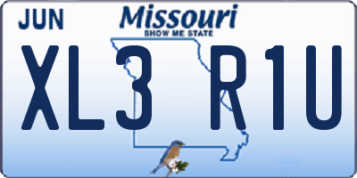 MO license plate XL3R1U