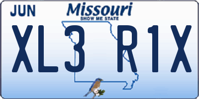 MO license plate XL3R1X