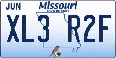 MO license plate XL3R2F