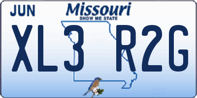 MO license plate XL3R2G