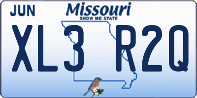 MO license plate XL3R2Q