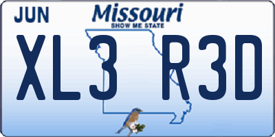 MO license plate XL3R3D