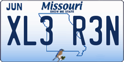 MO license plate XL3R3N