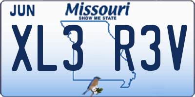MO license plate XL3R3V