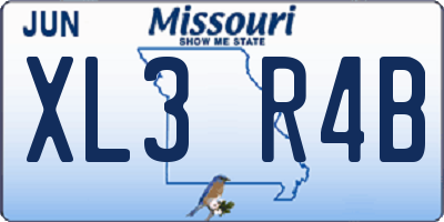 MO license plate XL3R4B