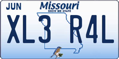 MO license plate XL3R4L