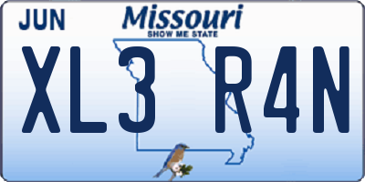 MO license plate XL3R4N