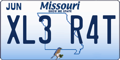 MO license plate XL3R4T