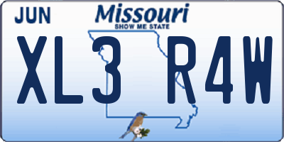 MO license plate XL3R4W