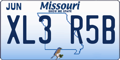 MO license plate XL3R5B