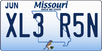 MO license plate XL3R5N