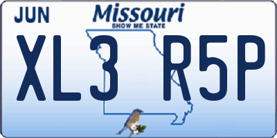 MO license plate XL3R5P