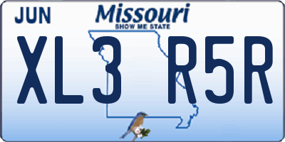 MO license plate XL3R5R
