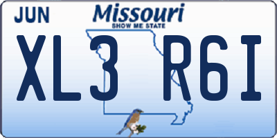 MO license plate XL3R6I