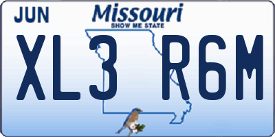 MO license plate XL3R6M