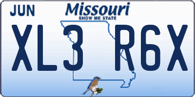 MO license plate XL3R6X