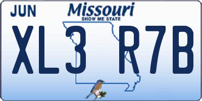 MO license plate XL3R7B