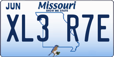 MO license plate XL3R7E