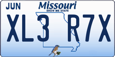 MO license plate XL3R7X
