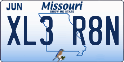 MO license plate XL3R8N