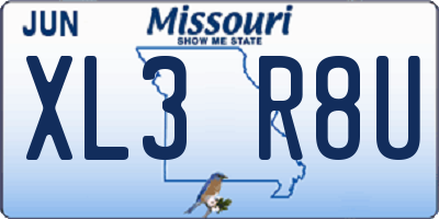 MO license plate XL3R8U