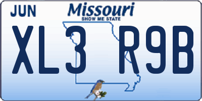 MO license plate XL3R9B