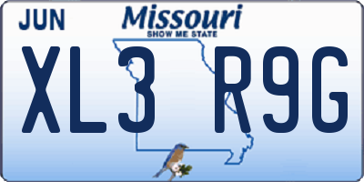 MO license plate XL3R9G