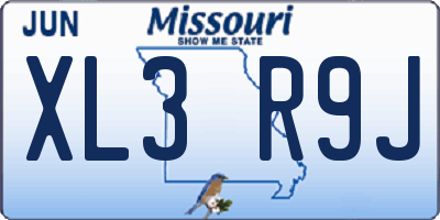 MO license plate XL3R9J