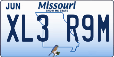 MO license plate XL3R9M