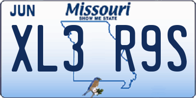 MO license plate XL3R9S