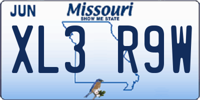 MO license plate XL3R9W