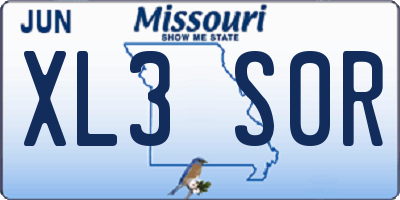 MO license plate XL3S0R
