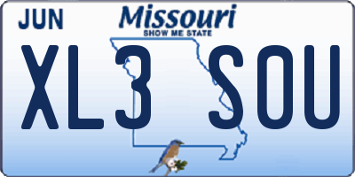 MO license plate XL3S0U