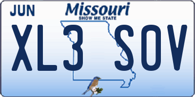 MO license plate XL3S0V