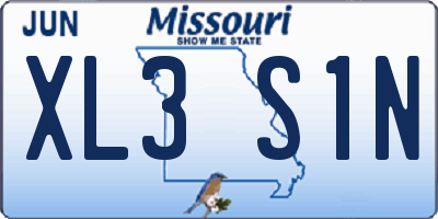 MO license plate XL3S1N