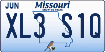 MO license plate XL3S1Q