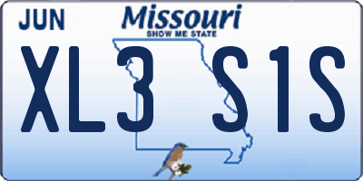 MO license plate XL3S1S