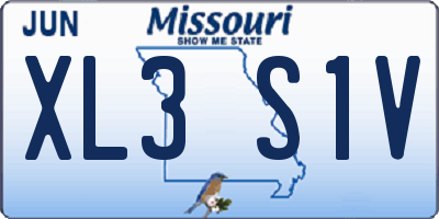 MO license plate XL3S1V